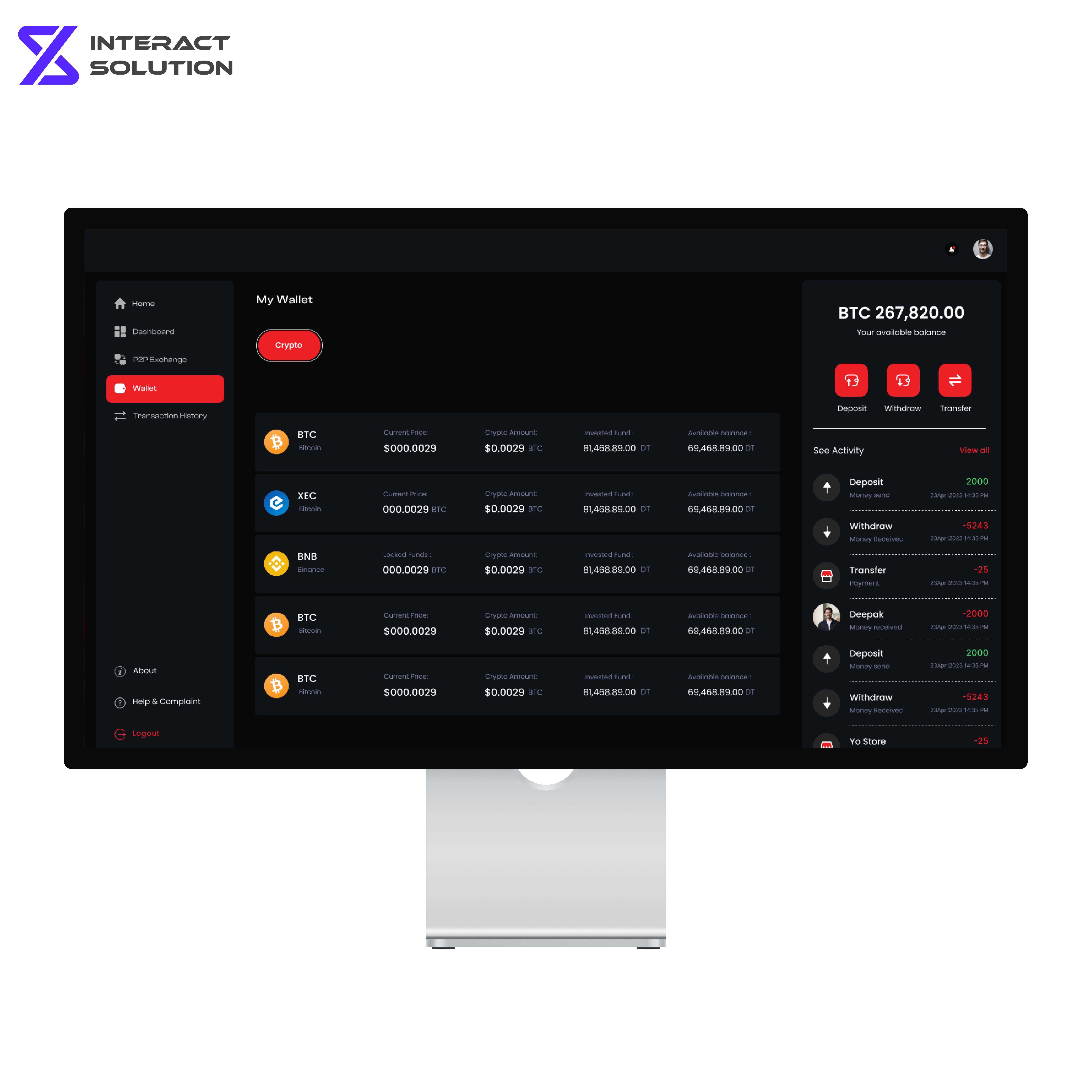 P2P 암호화폐 거래 플랫폼