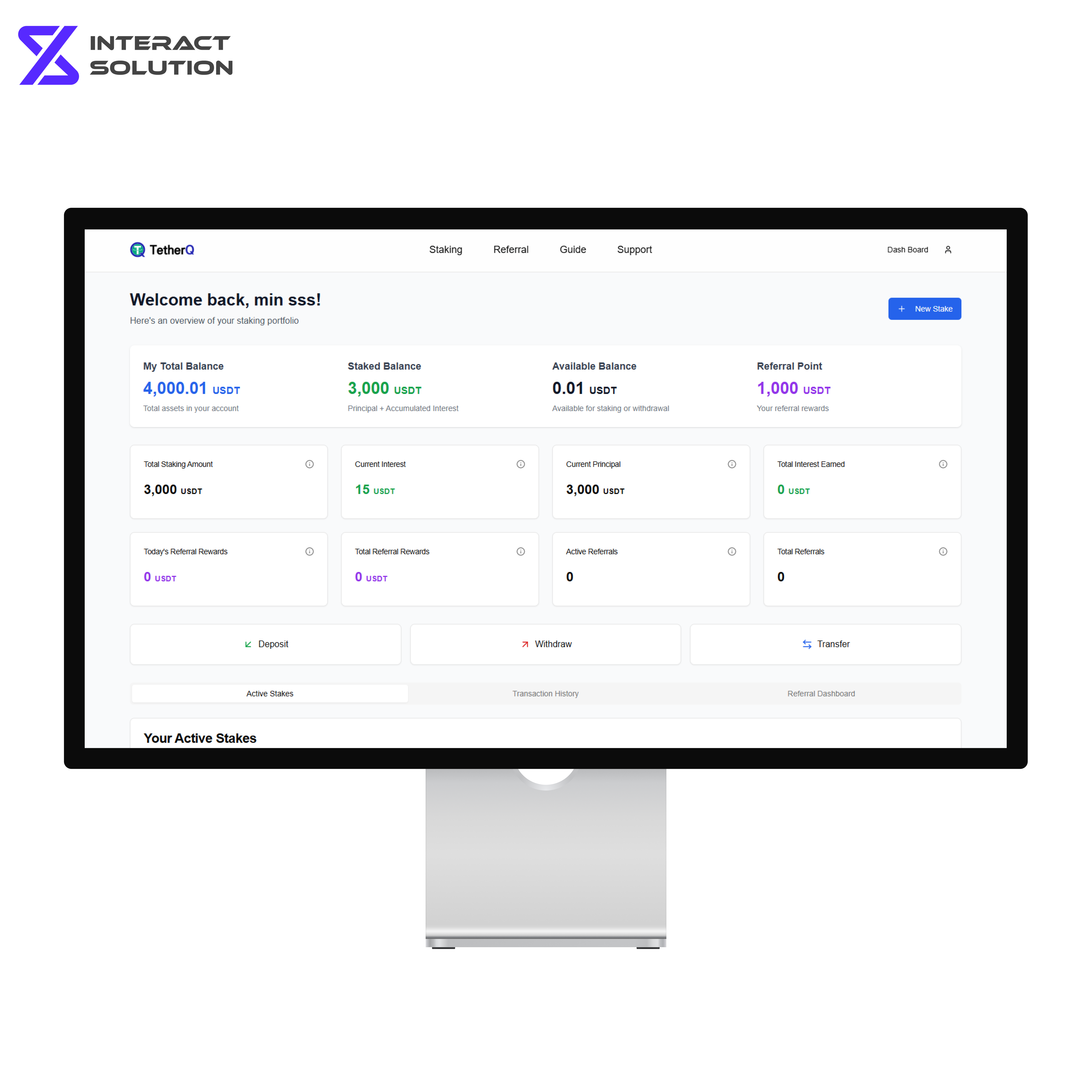 USDT 스테이킹 플랫폼